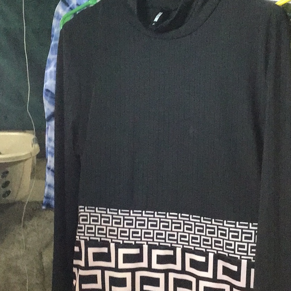 Black Abstract Printed Dress